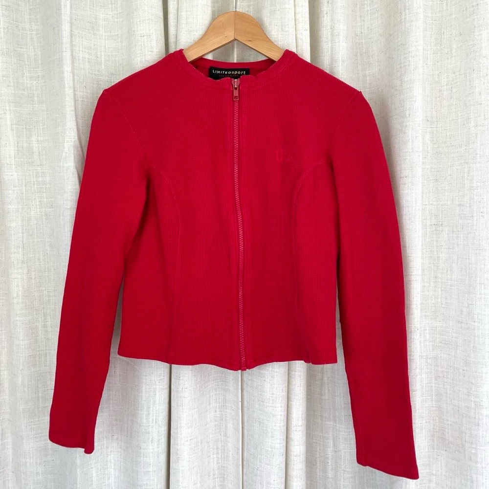 Vintage red zip up USA top